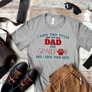 Eu tenho dois títulos Dad Grandpaw Paw print - png - download instantâneo - Distressed - design de sublimação imprima seu próprio - Teal e Red