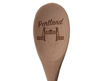 Portland Steel Bridge Wooden Spoon