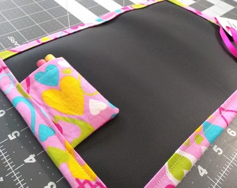 Chalkboard Play Mat / Small / Bright Hearts on Pink