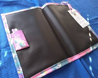 Chalkboard Play Mat / Large / Unicorns on Pink Purple Teal