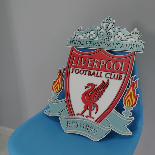 Liverpool FC crest, Handmade 3D wooden Wall Decor, Liverpool Wall Decor, Wood Liverpool Team Logo, Gift for Football Lover