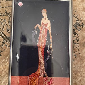 Retro Erte Leopard Donna Spiegel Taschentücherhalter oder 120er Zigaretten Business Kreditkartenetui