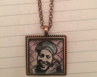 Retro Zora Neale Hurston Small Square Pendant Necklace