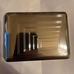 Retro Art Deco German Silver Mannheim Scroll 2-band 100s and 120s Cigarette Wallet Case Business Credit Card I.D. Holder