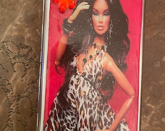 Bronzina Doll-icious Cheetah Mirror Tissues 1-clip or 2-Clip 120s Cigarette Case Business Credit Card Holder