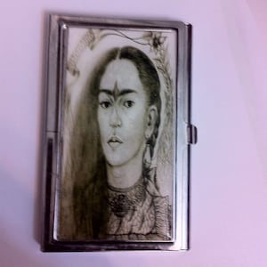 Étui pour cartes de crédit Frida Indigo Portrait
