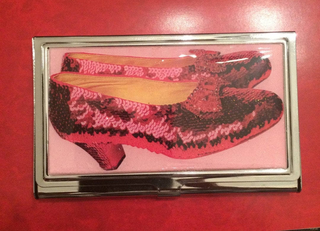 red-ruby-slippers-wizard-of-oz-business-card-holder-credit-card-case-etsy
