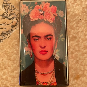 Retro Frida Roze roos Bloei Tissuehouder Spiegel Compacte of 2-clips 120s sigarettenkoker Zakelijke creditcardhouder