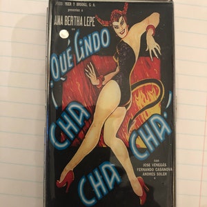 1950s Que Lindo Cha Cha Cha 120's Cigarette 2-clip Wallet Case ou Mirror Tissu Business Card Holder