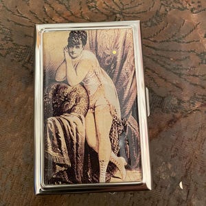 Retro vintage Capadura Donna 2-Clip Zigaretten Etui Geldbörse I.D. Etui Business Kreditkartenhalter