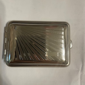 German Silver Art Deco Sunburst Small Pill Box Pill Case