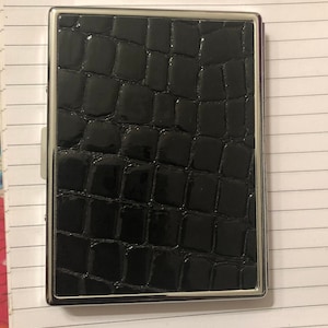 Cartera con un clip en piel de cocodrilo o leopardo sintética, negra, marrón o roja, estuche para identificación, cigarrillos, tarjetero para tarjetas de crédito comerciales