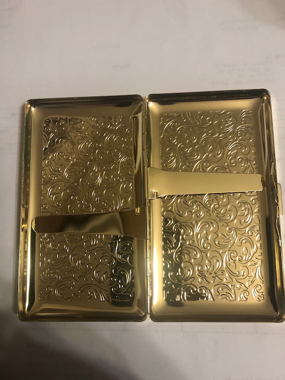 Gold Art Deco French Floral Filigree Wallet Business … - Gem