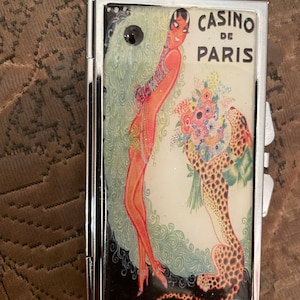 Retro Josephine Baker Kasino Paris 7-Fach-Rechteck-Pillendose