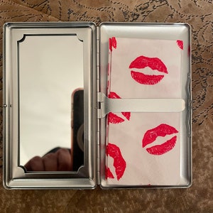 Bronzina Doll-icious Cheetah Mirror Tissues 1-clip or 2-Clip 120s Cigarette Case Business Credit Card Holder image 2