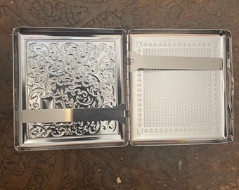 レトロフィレンツェシルバー2クリップウォレットシガレットケース