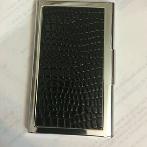 Schwarz oder Braun Faux Snakeskin Silber Kreditkarten I.D. Etui Visitenkartenetui