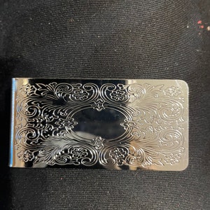 Art Deco Victorian Silver or Gold Money Clip