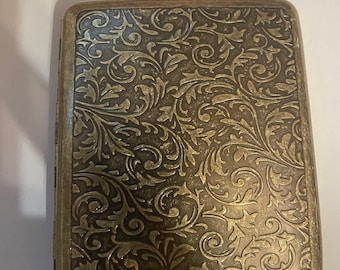 Vintage Gold Victorian Fleur 2-clip Wallet Cigarette I.D. Business Credit Card Case