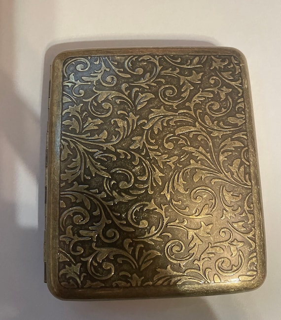 Vintage Gold Victorian Fleur 2-clip Wallet Cigarette I.D. Business Credit  Card Case