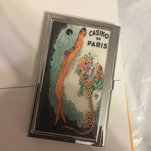 Josephine Baker Kasino de Paris Silber Visitenkartenetui Kreditkartenetui