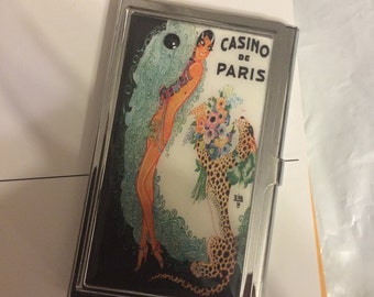 Josephine Baker Casino de Paris Silver Business Card Holder Credit Card Case