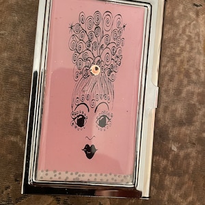 Retro Pinkaboo Silber Business Kreditkartenetui I.D. Gelenktasche