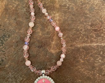 Glinda the Good Witch Wizard of Oz Oval Silver Pendant Pink Crystals Necklace - Etsy Glinda the Good Witch Wizard of Oz Oval Silver Pendant Pink Crystals Necklace - Etsy