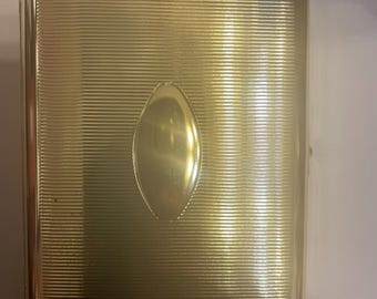 Vintage GLOMESH Branded Cigarette Case - Gold Colour - Flip up Lid - C1970s 