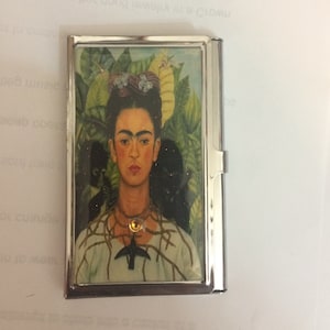 Retro Frida Vines Silber Visitenkartenetui Kreditkartenetui