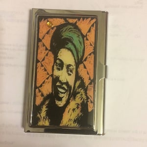 Retro Zora Neale Hurston Silver Business Card Holder Credit Card Case