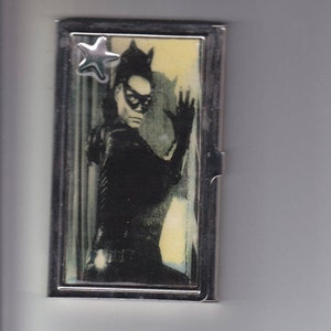 Retro Eartha Kitt Meowverous Silver Business Card Holder Credit Card Case