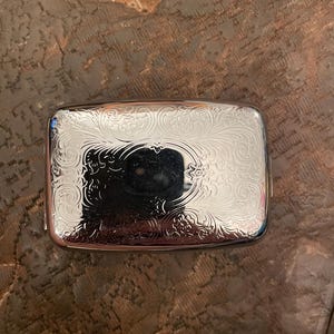 Retro Art Deco Victorian Silver Rectangle Pill box