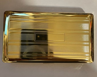 Gold Art Deco Kensington 120s cigarette Wallet 2-clip Case Business Credit Card Holder
