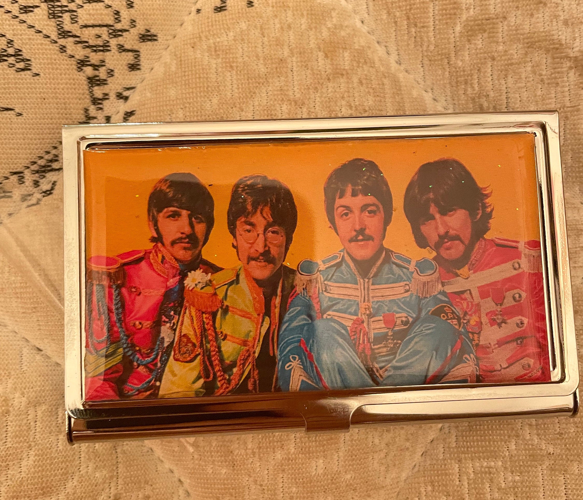 The Beatles Lonely Hearts Club Silver Business Card Holder Joints Case ...