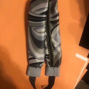 Vintage Black/Gray Deco Swirl  or Green/Mulberry Paisley Italian Silk Charmeuse Headband w/ elasticized back- size S, M or L