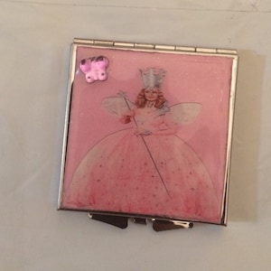 Glinda the Good Witch Wizard of Oz square mirror compact image 1