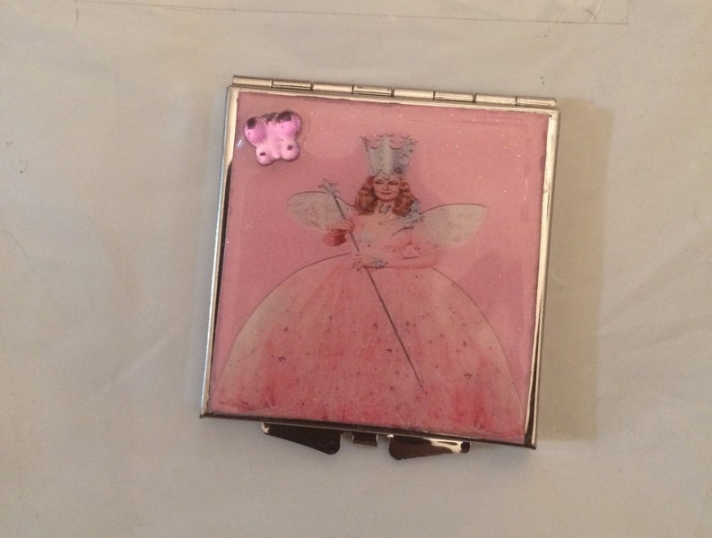 Glinda the Good Witch Wizard of Oz square mirror compact image 1