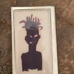 Retro Graffiti Bronzino Guru Silber Visitenkartenhalter Kreditkartenetui