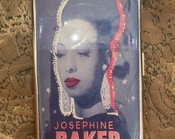 Custodia in tessuto a specchio Bouffant Josephine Baker retrò degli anni '20 con 1 o 2 clip
