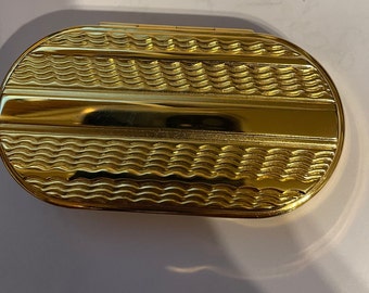 Specchio ovale vintage Gold Linee Art Nouveau compatto