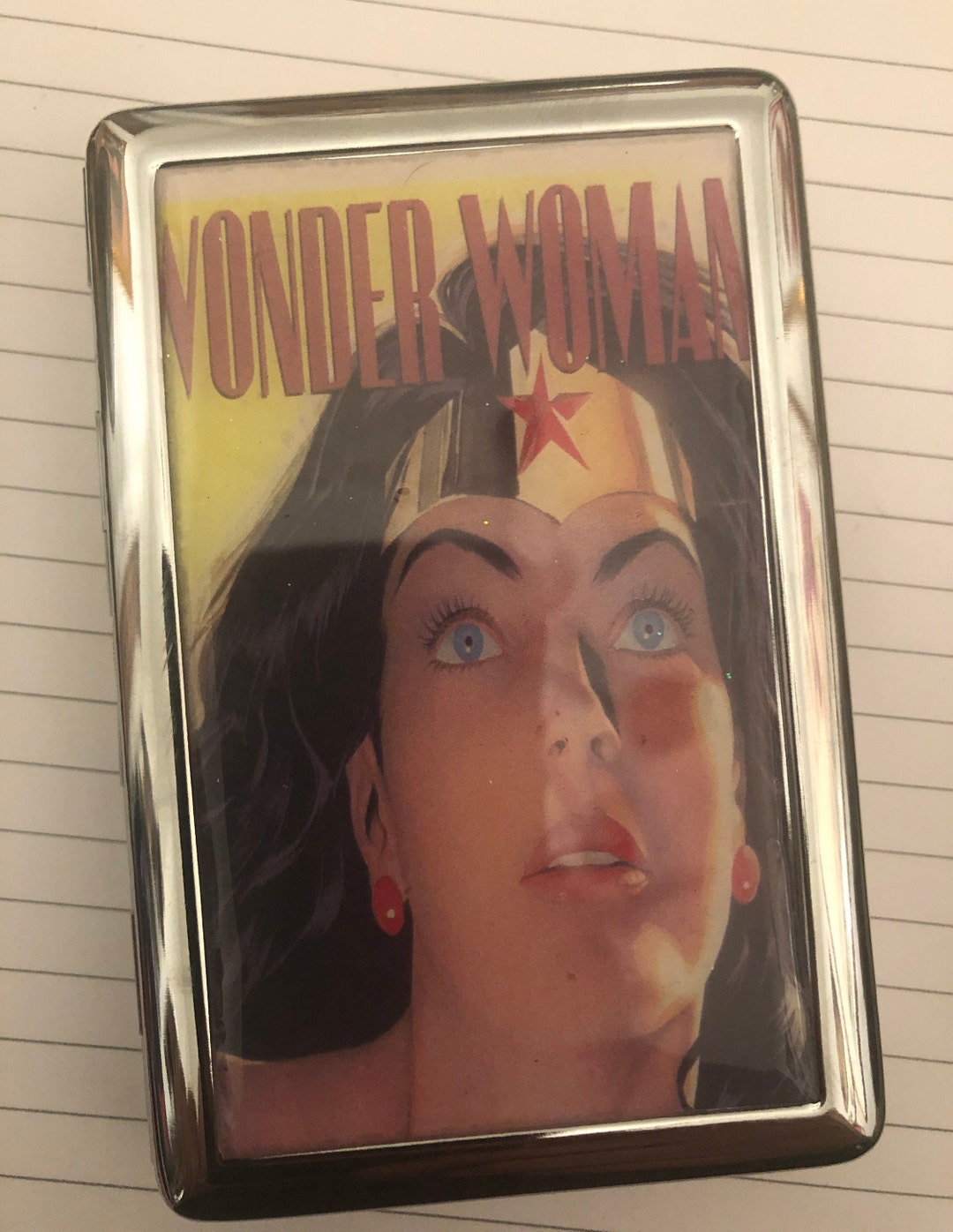wonder woman cigarette case Retro Wonder Woman 2-clip Cigarette Credit Card I.D. Case Business Card  Money Holder