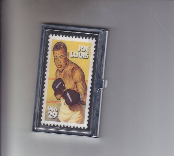 Retro Joe Louis Boxer Business Card Holder Credit Card Case 