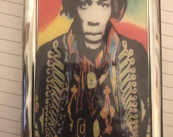 Lein-Wand-Bild Jimi Hendrix schwarz weiss retro vintage Rock-Star Legende Lein-Wand-Bild Jimi Hendrix schwarz weiss retro vintage Rock-Star Legende