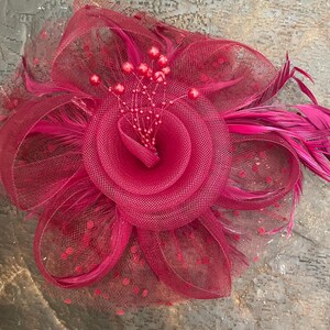 Bordeaux Fascinator - Etsy display picture 3