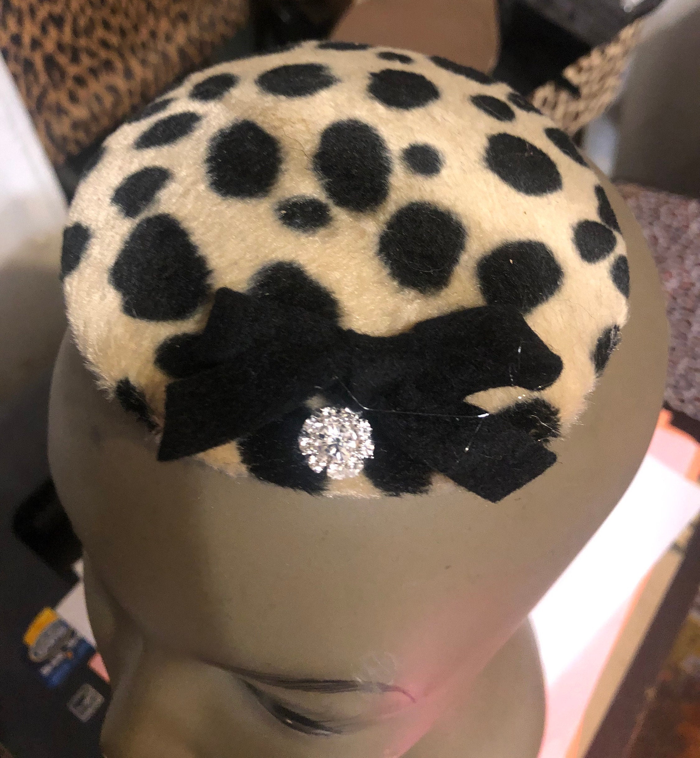 ⚫️⚪️⚫️Dalmatian Print Sherpa Cap⚫️⚪️⚫️ Dalmatian Print Mickey Sherpa Beanie – Cakeworthy main image 2