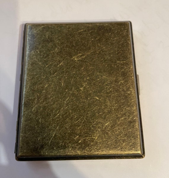 bronze cigarette case Vintage Bronze 2-clip Cigarette Wallet Case Business Credit Card Holder