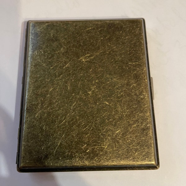 Vintage Bronze 2-clip Cigarette Wallet Case Business Credit Card Holder