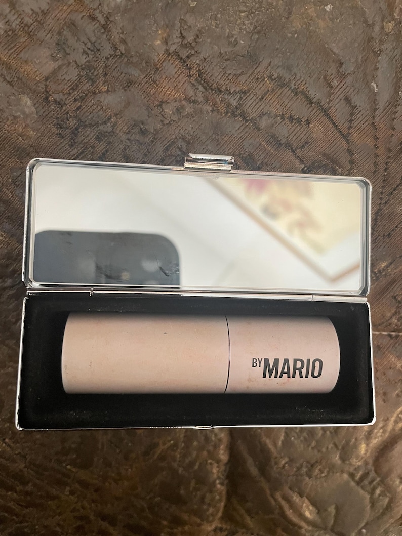 Retro Gold or Silver Victorian Fleur Lipstick Case w/ Mirror image 7