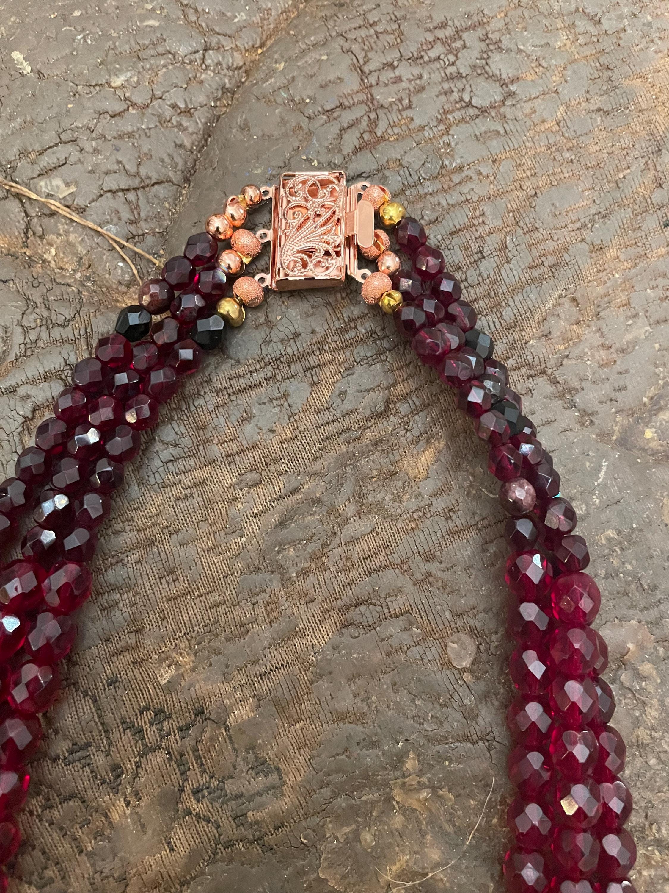 Collana Di Perline Di Granato Rosso Naturale: Perline Di Pietre Preziose Da 3 Mm - Italia